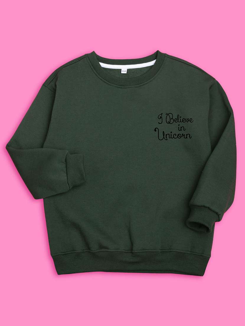 kids front print woolen pullover sweatshirt - 20624378 - Standard Image - 2