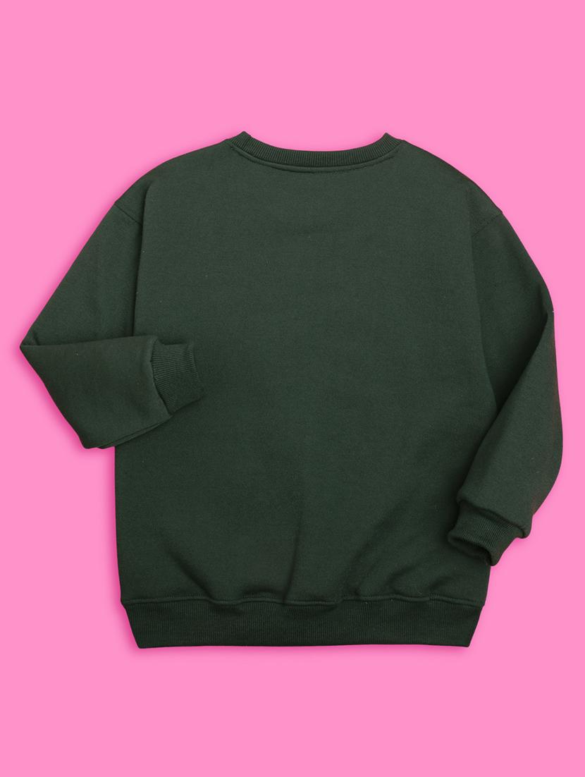kids front print woolen pullover sweatshirt - 20624386 - Standard Image - 2