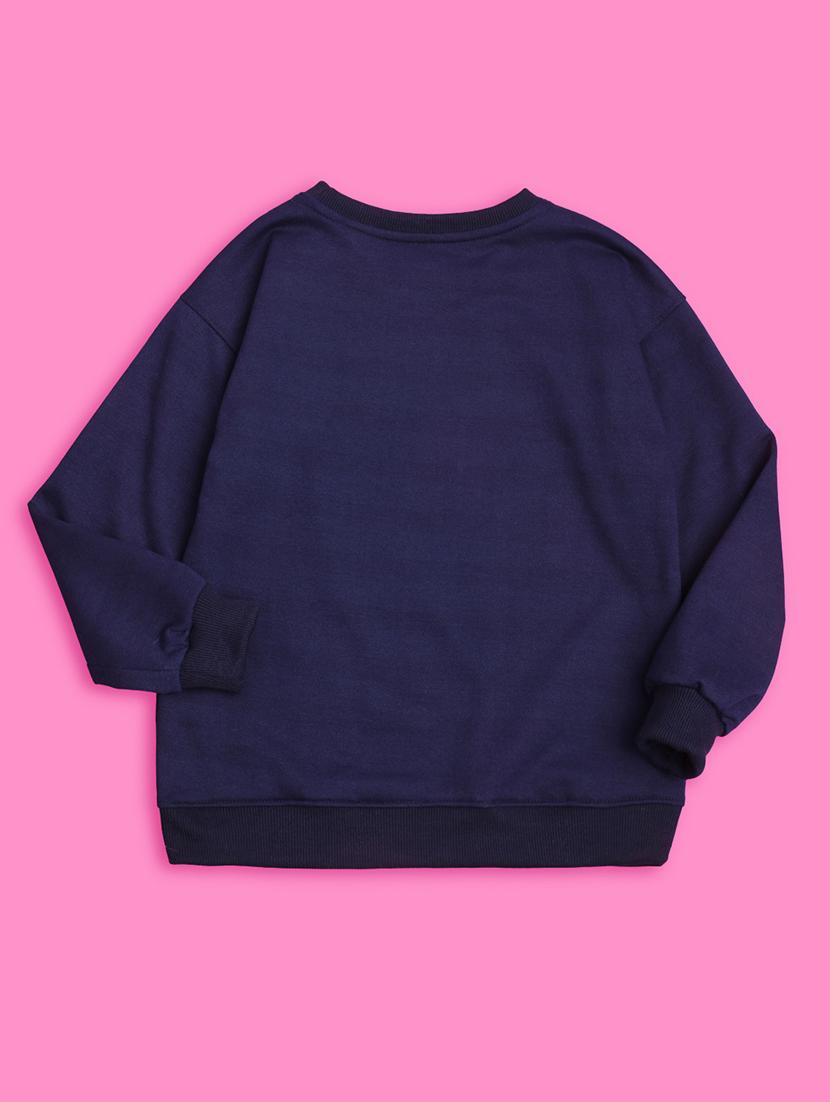 kids front print woolen pullover sweatshirt - 20624412 - Standard Image - 2