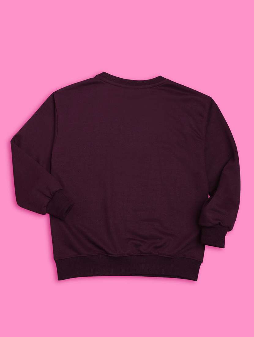 kids front print woolen pullover sweatshirt - 20624442 - Standard Image - 2