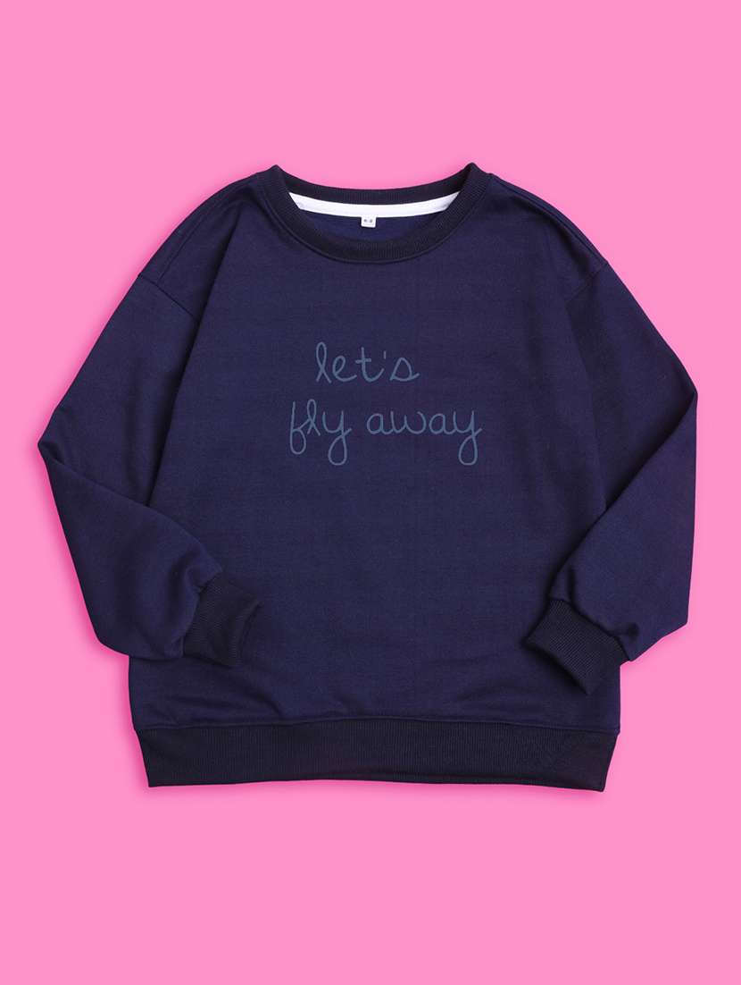 kids front print woolen pullover sweatshirt - 20624470 - Standard Image - 2