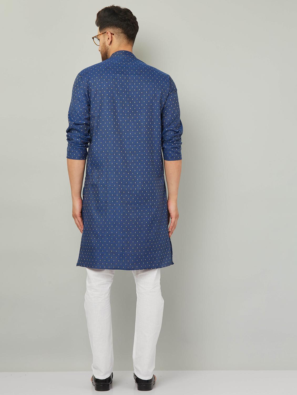 men mandarin neck kurta pyjama set - 20625348 - Standard Image - 2