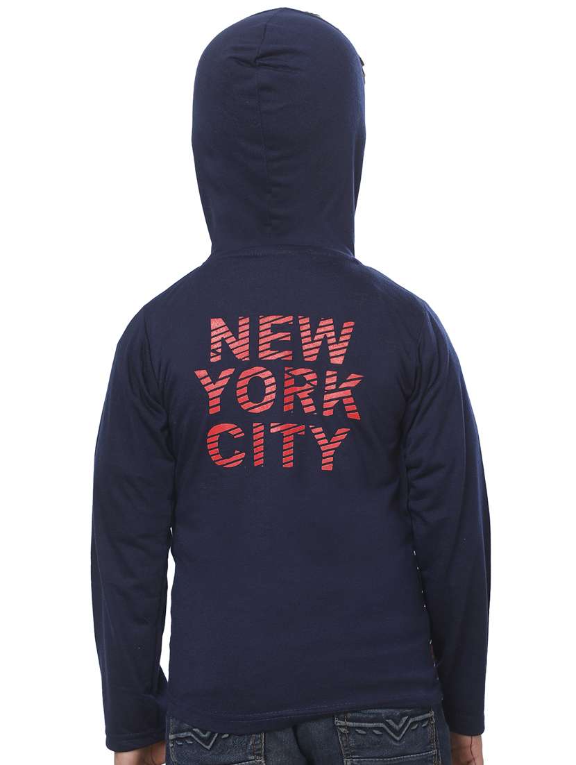 boys printed cotton hooded t-shirt - 20625760 - Standard Image - 2