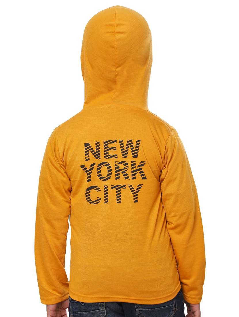 kids yellow typographic printed hooded t-shirt - 20625762 - Standard Image - 2