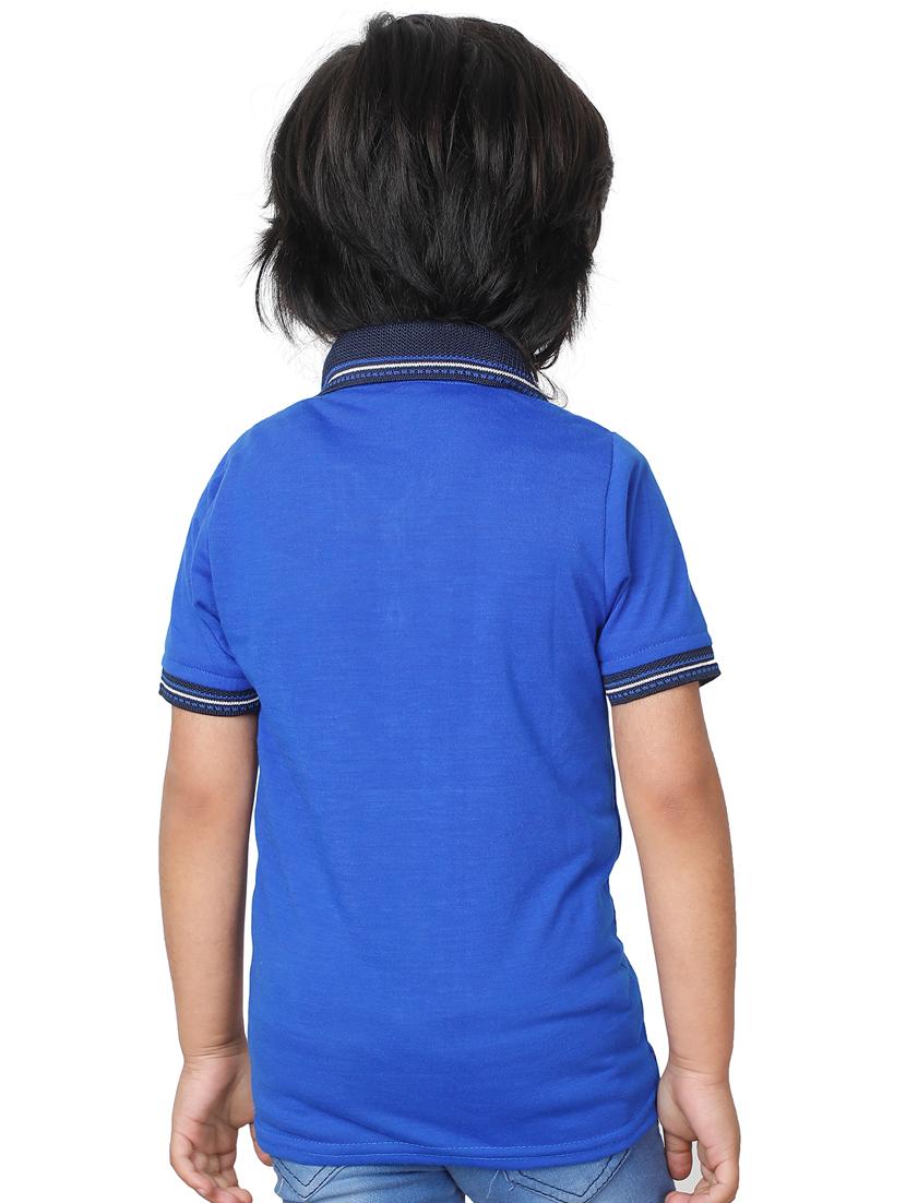 kids blue front print polo t-shirt - 20625794 - Standard Image - 2
