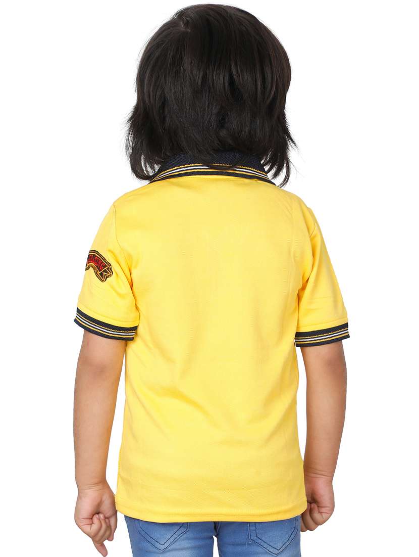 kids yellow patch detailed polo t-shirt - 20625800 -  Standard Image - 2