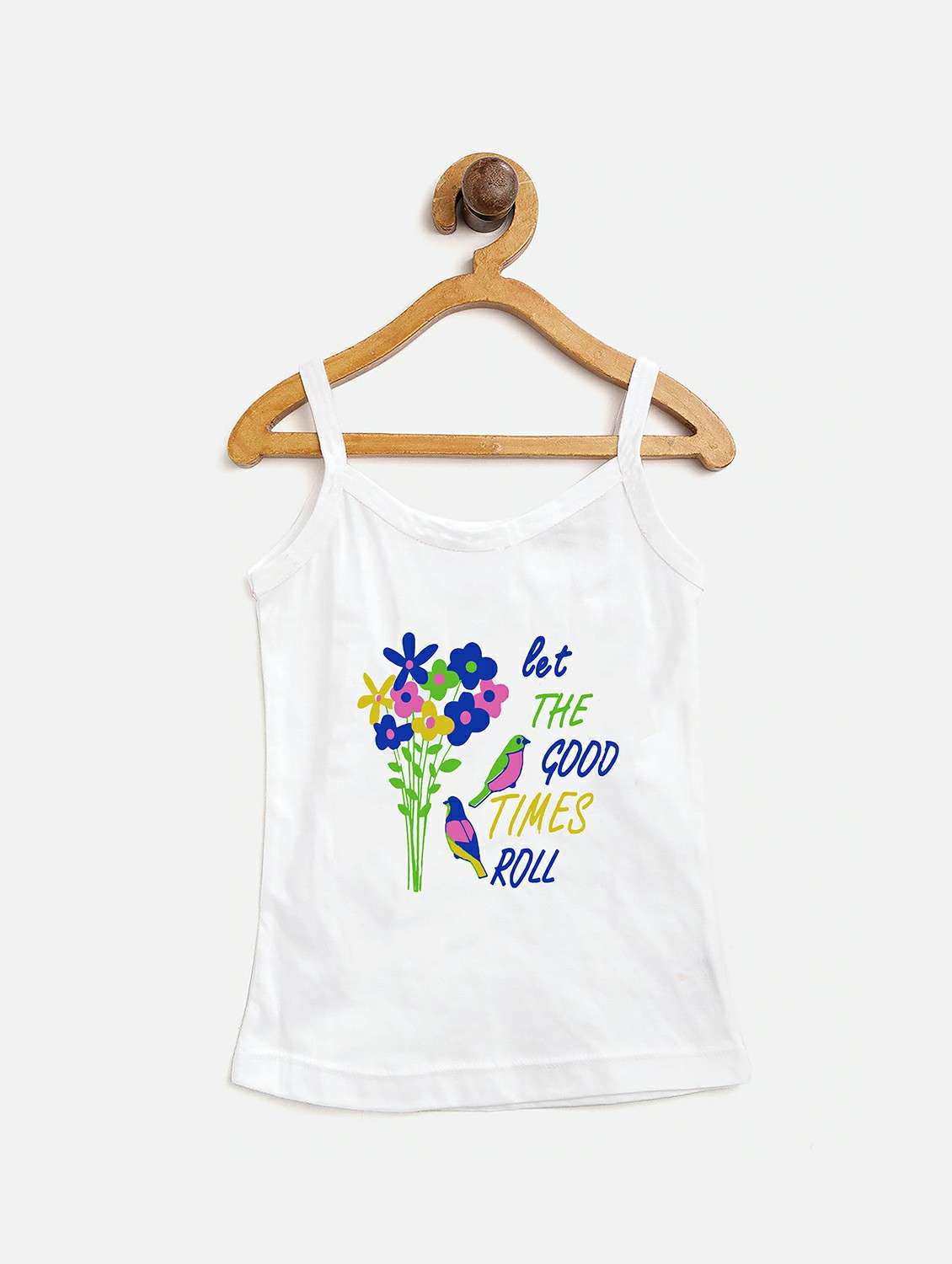 white printed cotton blend spaghetti combo - 20626275 -  Standard Image - 2