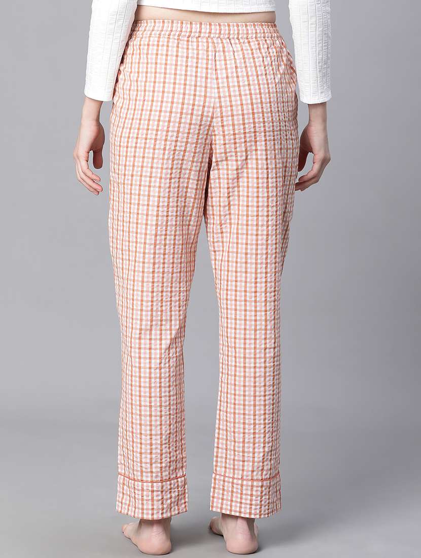 women checkered mid rise pajama - 20626598 - Standard Image - 2