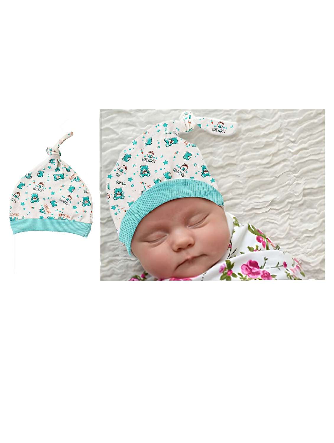 white printed cotton blend cap - 20626753 -  Standard Image - 2