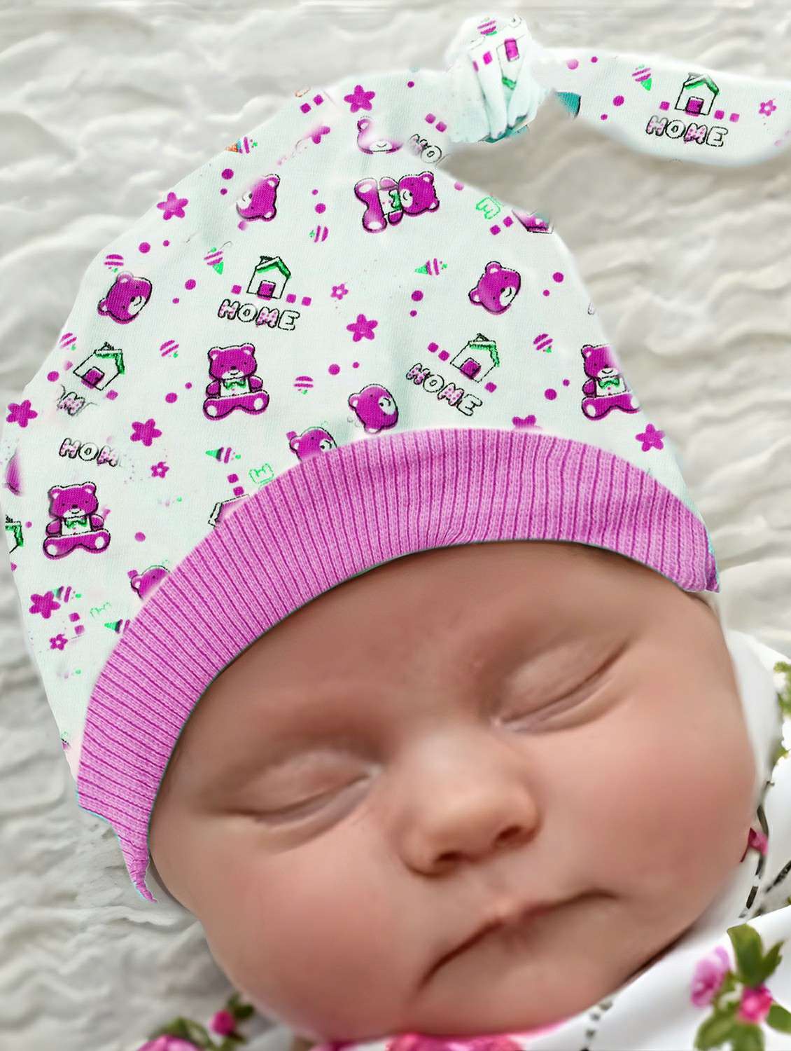 white printed cotton blend cap - 20626755 -  Standard Image - 2