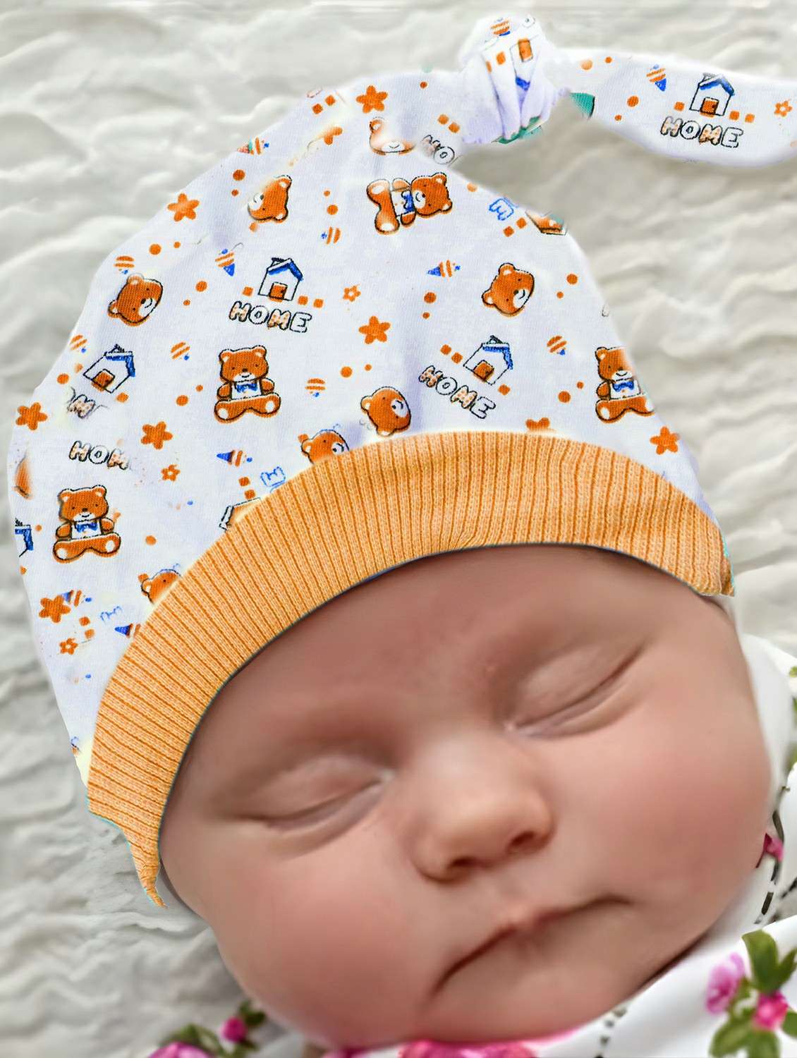 white printed cotton blend cap - 20626767 -  Standard Image - 2