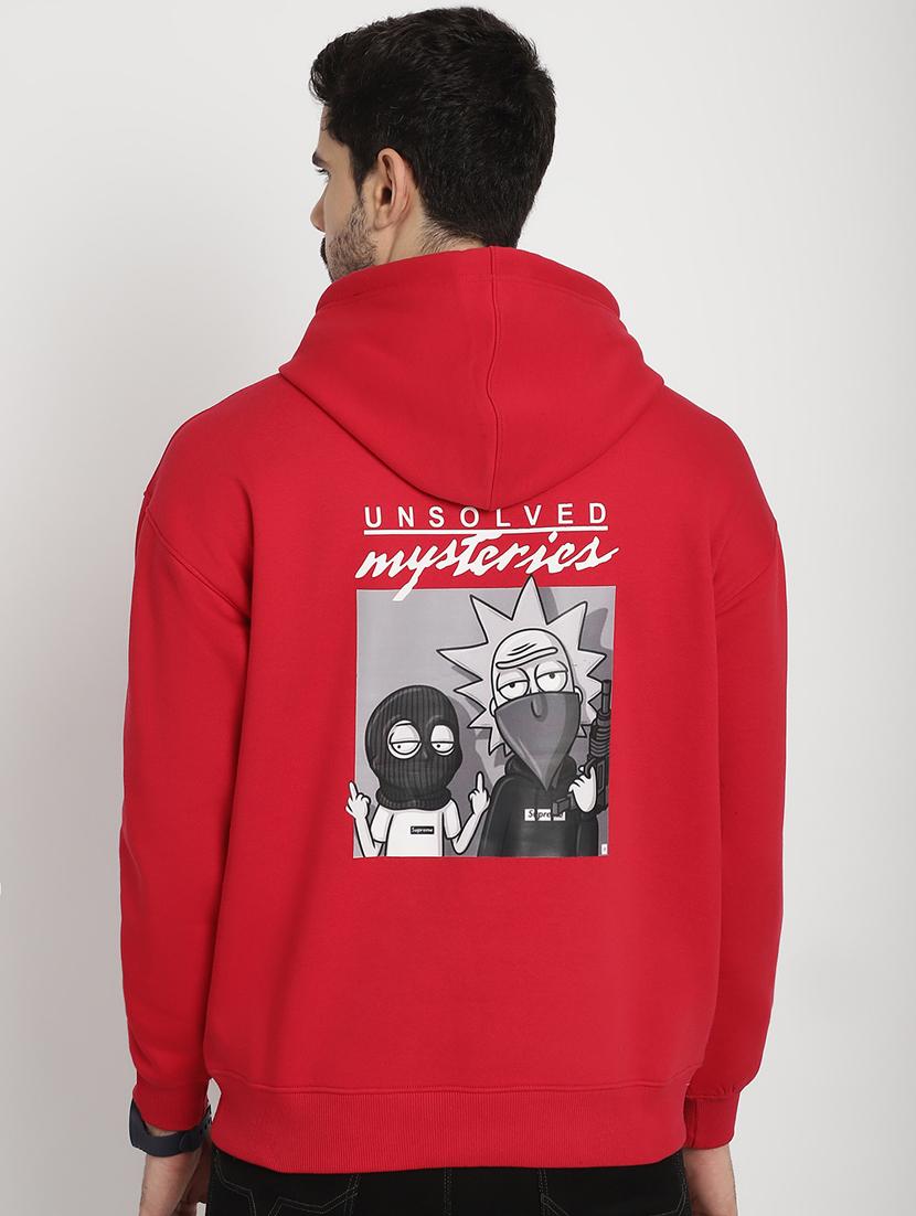 red back print hooded sweatshirt - 20627203 - Standard Image - 2