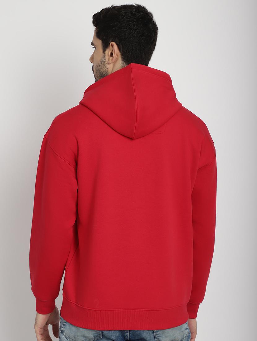 red placement print hooded sweatshirt - 20627207 - Standard Image - 2