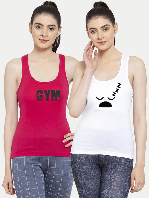 women set of 2 multi coloured tank top - 20627255 - Standard Image - 0