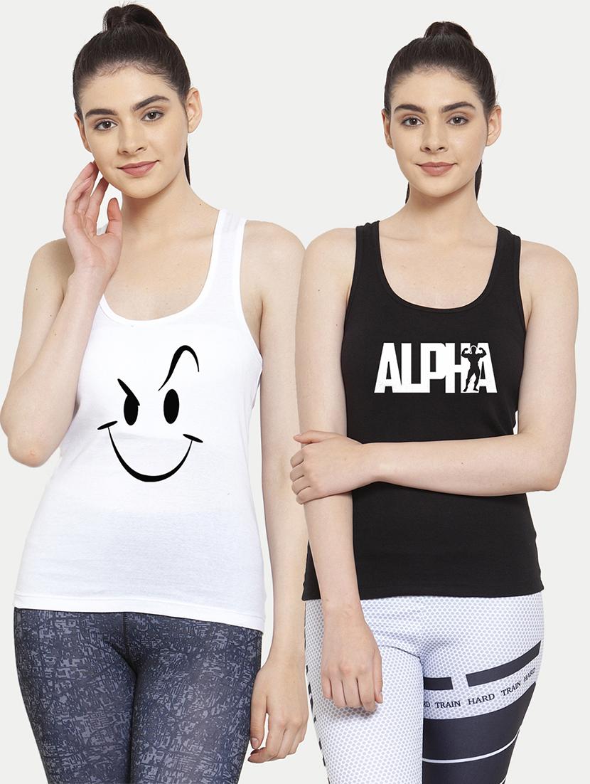 women set of 2 multi coloured tank top - 20627292 -  Zoom Image - 0