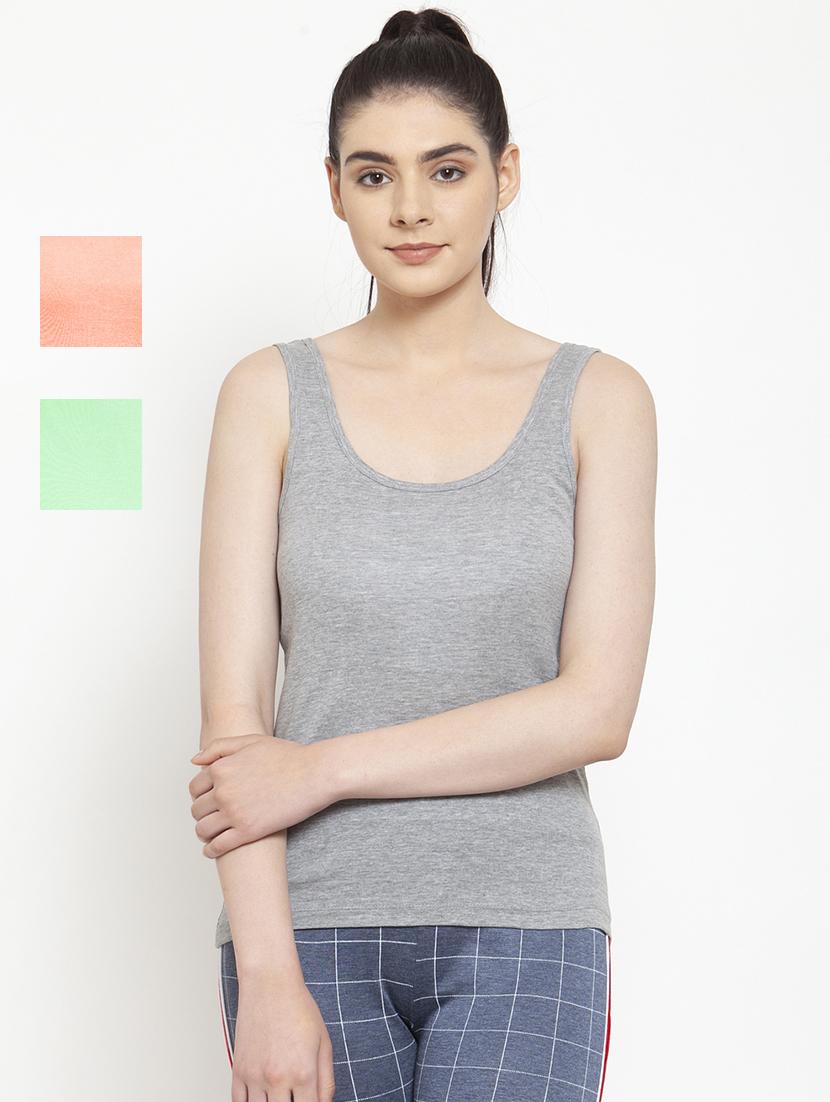 pack of 3 solid multi colored tank top - 20627878 - Zoom Image - 0