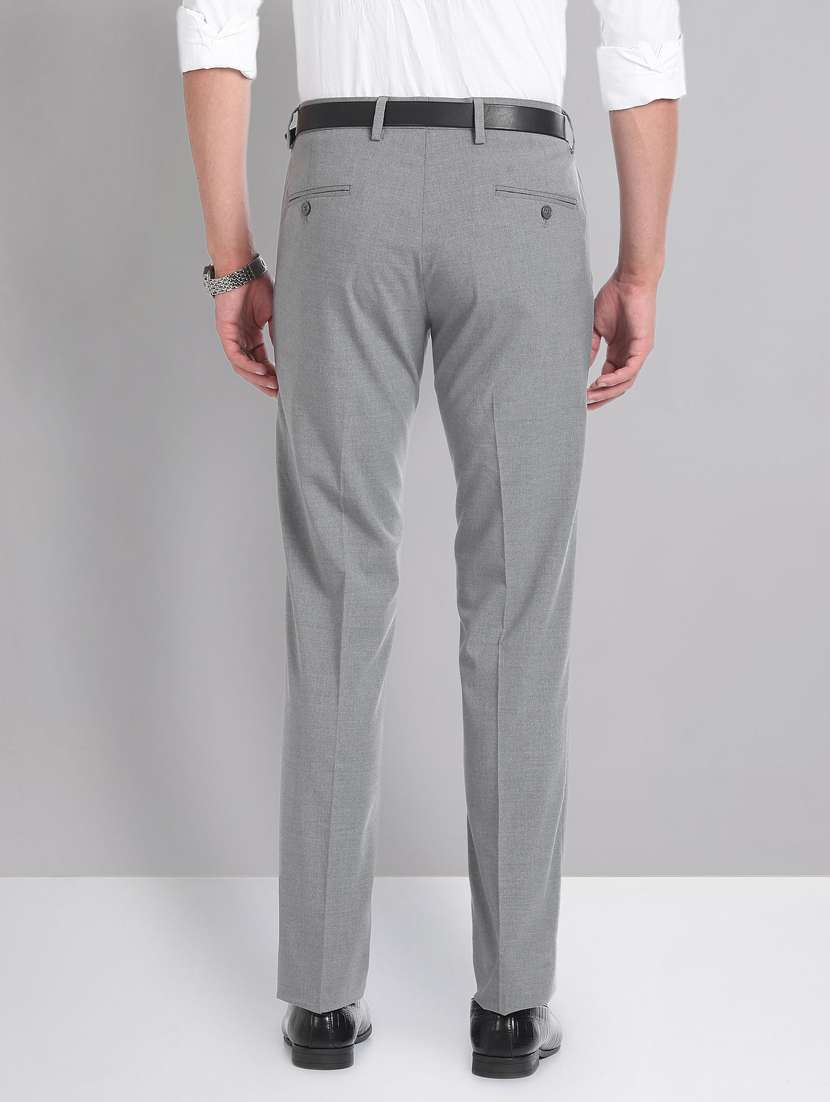 grey polyester flat front formal trouser - 20632797 - Standard Image - 2