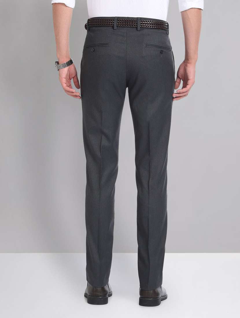 grey polyester flat front formal trouser - 20632801 - Standard Image - 2