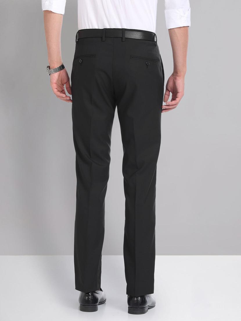 black polyester flat front formal trouser - 20632802 - Standard Image - 2