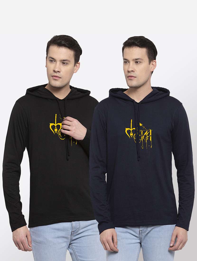 pack of 2 chest print hooded sweatshirt - 20639572 - Zoom Image - 0