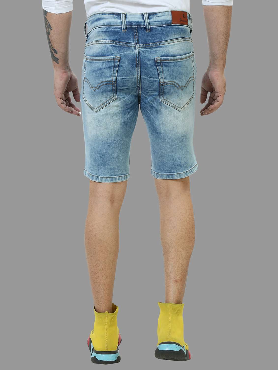 men light blue distressed denim shorts - 20643718 -  Standard Image - 2