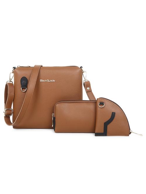  set of 3 solid leatherette structured sling bag - 20643812 -  Standard Image - 0