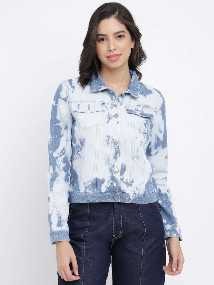 light blue tie & dye denim jacket