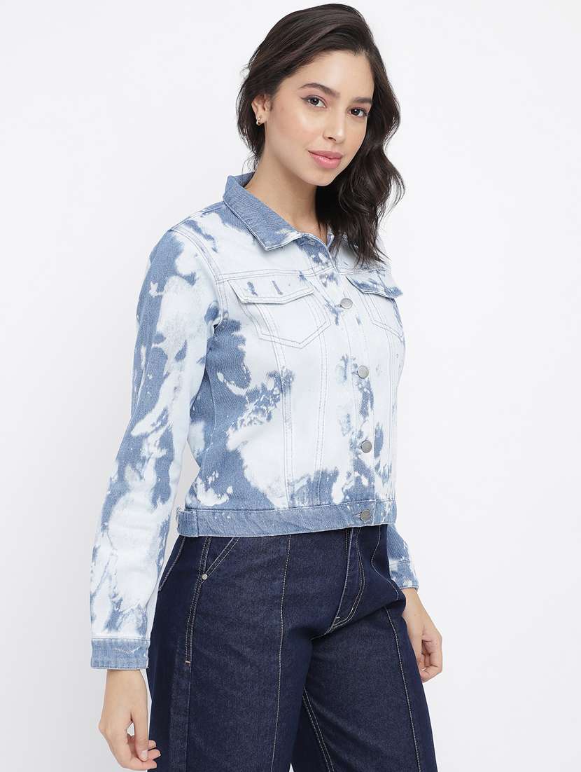 light blue tie & dye denim jacket - 20643989 -  Standard Image - 2