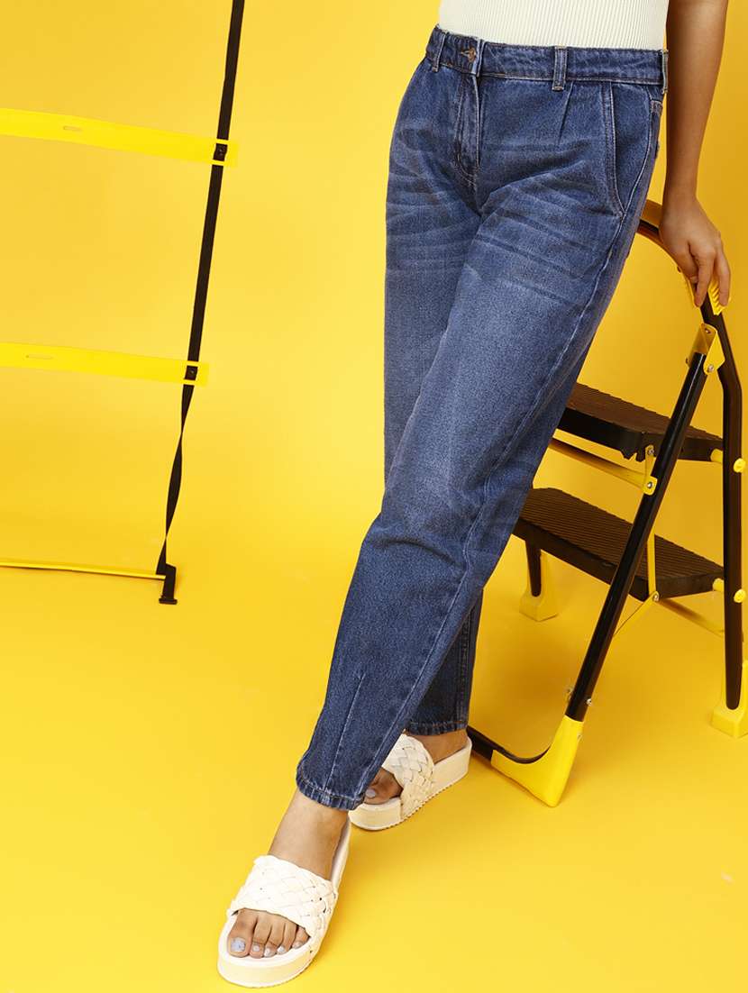 girls solid blue denim jeans - 20644011 -  Standard Image - 2