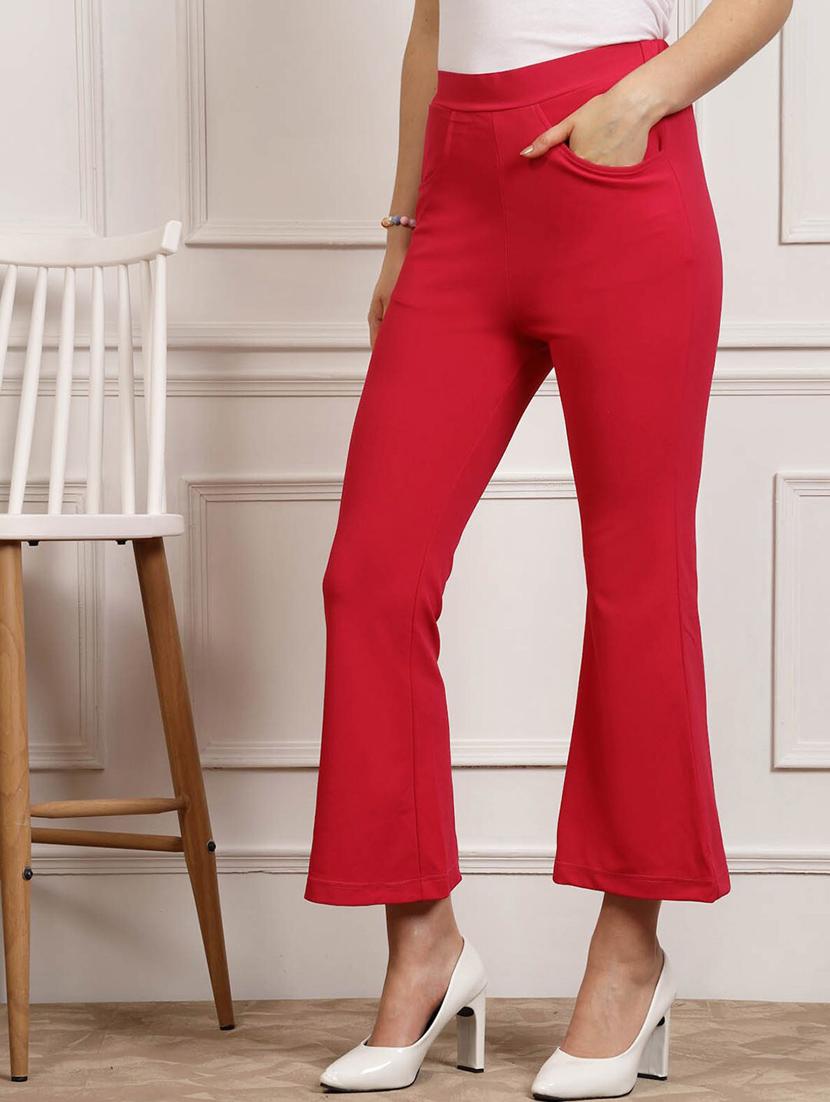 pink polyester trousers - 20644394 - Standard Image - 2