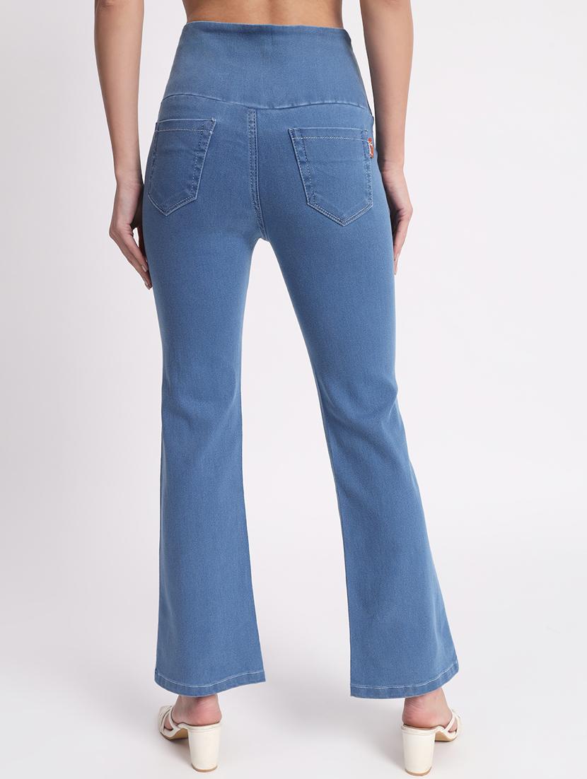 women solid bootcut denim jegging - 20644460 - Standard Image - 2