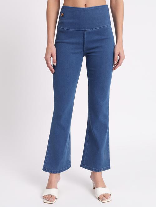 women solid bootcut denim jegging - 20644464 - Standard Image - 0