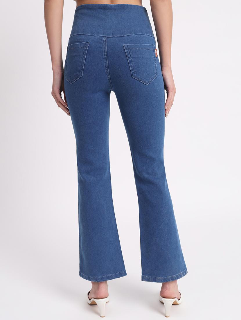 women solid bootcut denim jegging - 20644464 - Standard Image - 2