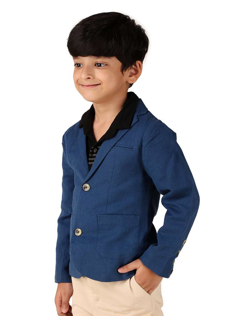 boys solid long sleeve blazer - 20644571 -  Standard Image - 2