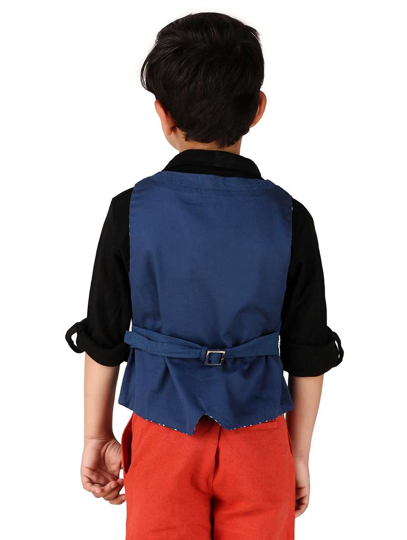 boys solid cotton waistcoat - 20644574 -  Standard Image - 2