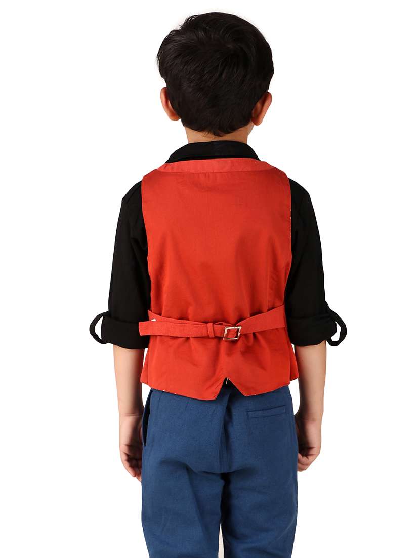boys solid cotton waistcoat - 20644577 -  Standard Image - 2