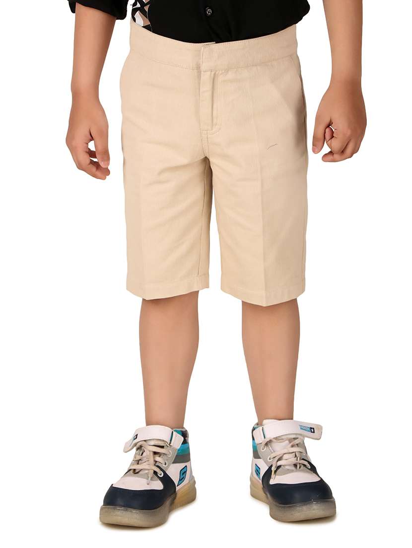 boys solid cotton three fourth