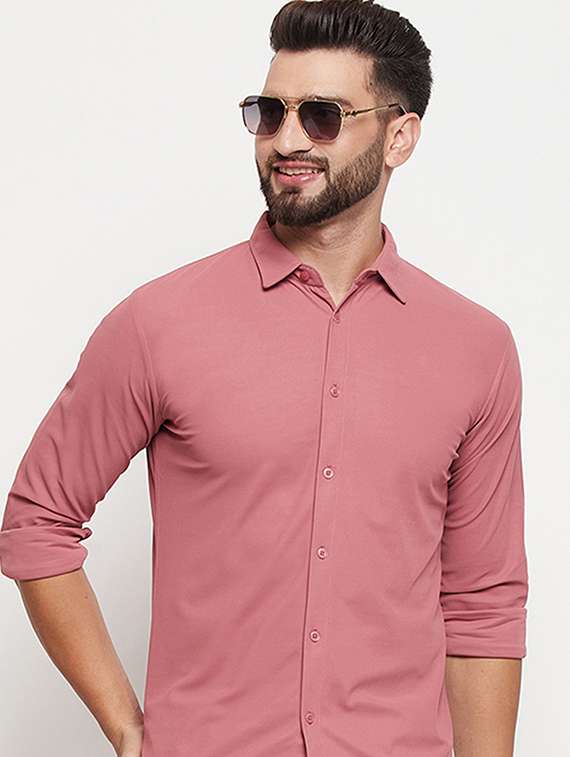 coral solid casual shirt - 20644827 -  Standard Image - 2