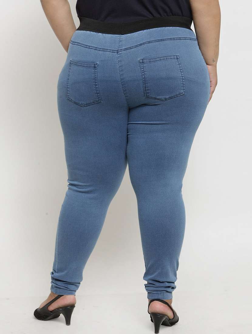 women cotton lycra plus size jegging - 20645083 -  Standard Image - 2