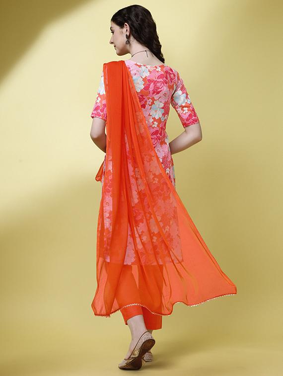 women multi color round neck kurta pant set with dupatta - 20645967 - Standard Image - 2