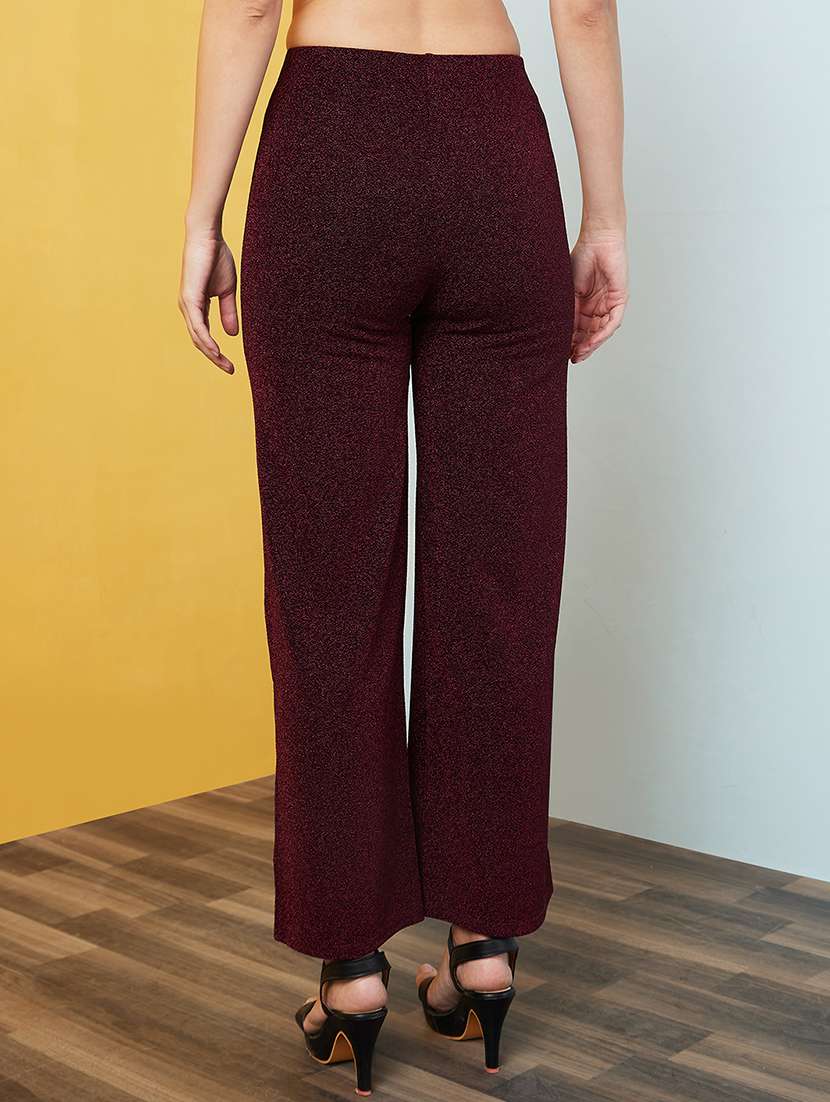 women high rise solid side slit bootcut trouser - 20646069 -  Standard Image - 2