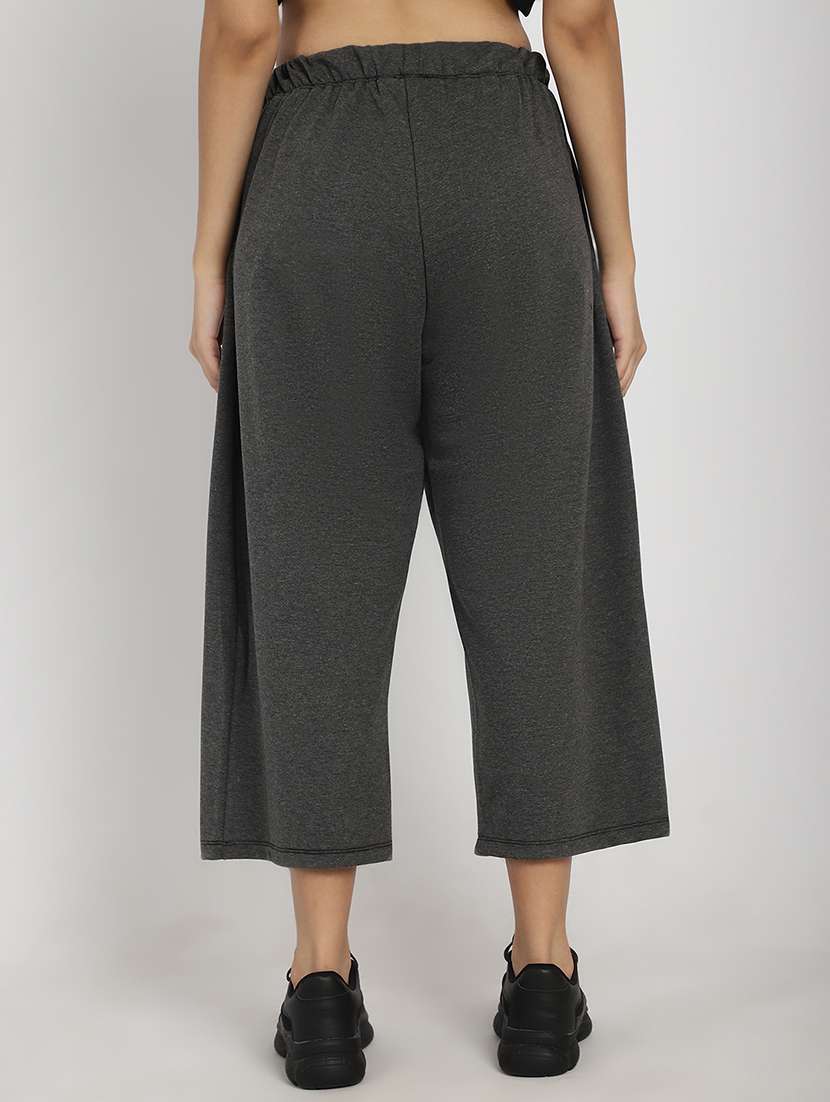 women solid flat front culottes - 20646190 -  Standard Image - 2