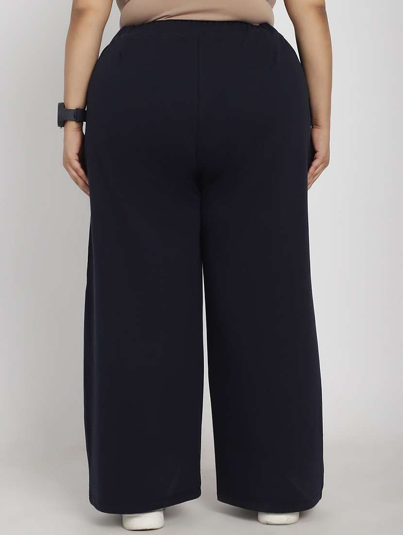 women solid flat front tailored trouser - 20646199 -  Standard Image - 2
