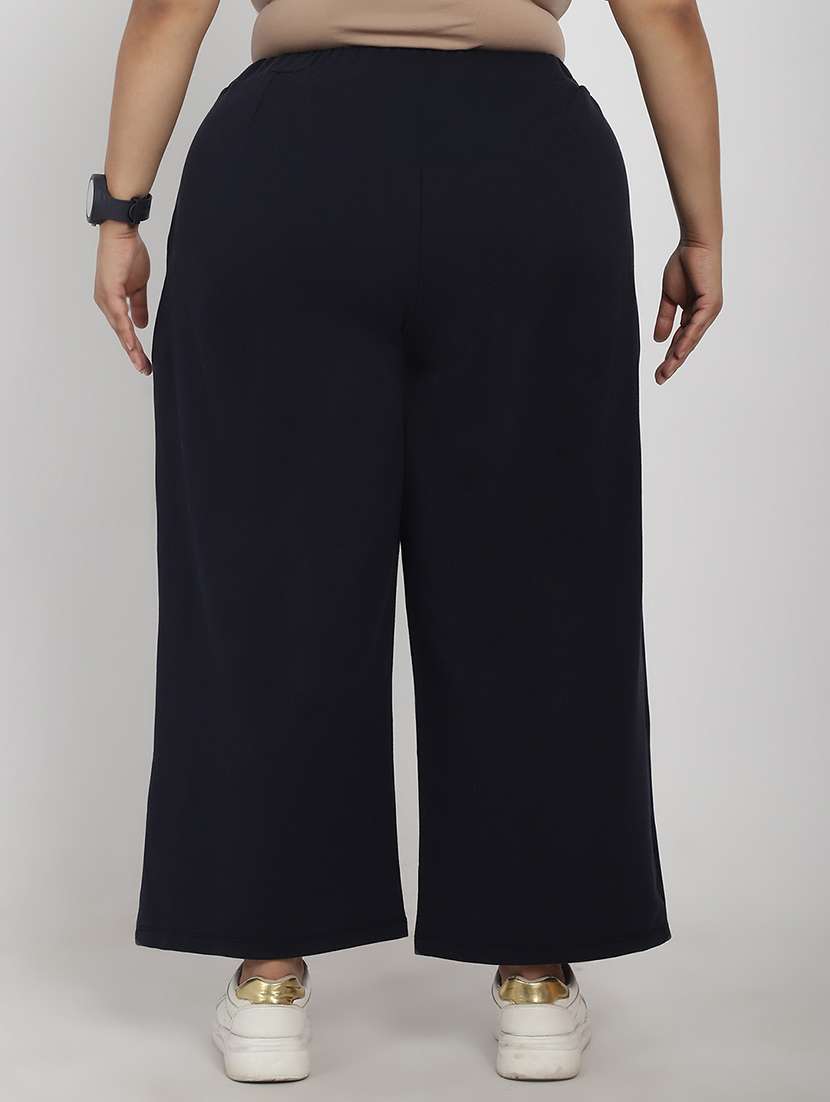 women solid flat front tailored trouser - 20646205 -  Standard Image - 2