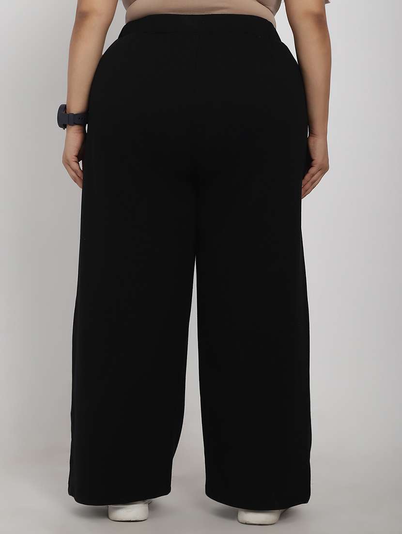 women solid flat front tailored trouser - 20646207 -  Standard Image - 2