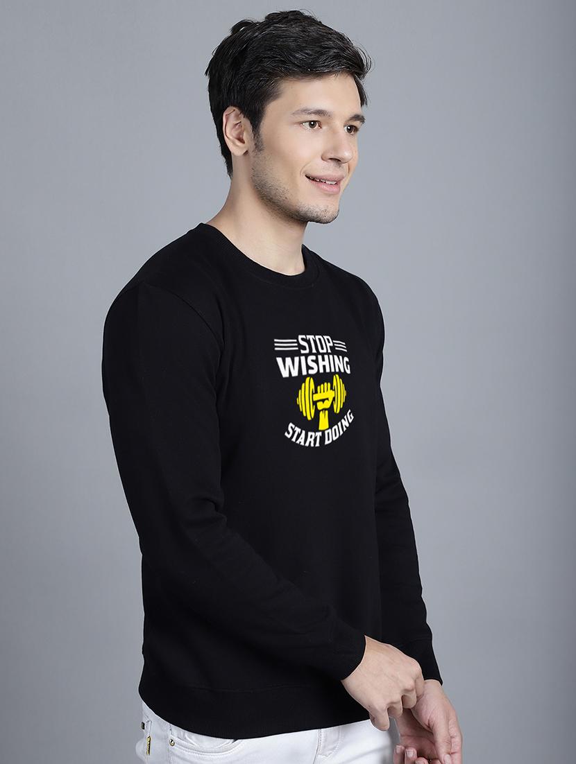 men chest print round neck sweatshirt - 20646445 - Standard Image - 2