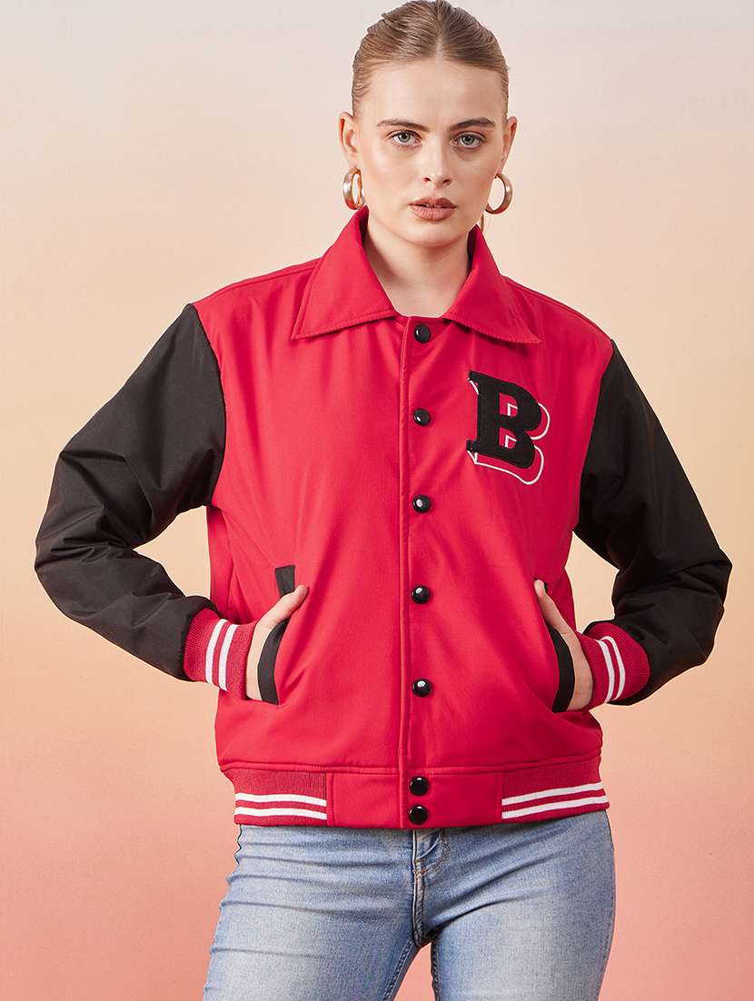 women red full sleeve varsity jacket - 20646474 - Zoom Image - 0
