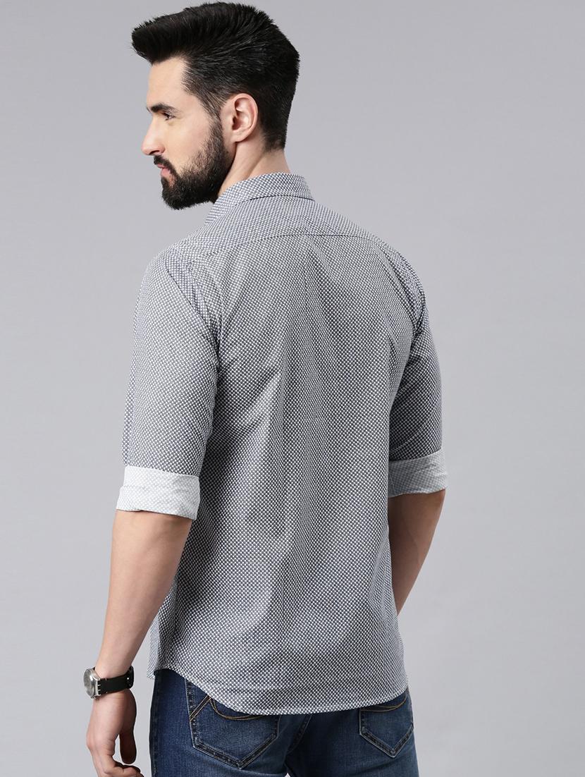 grey cotton blend casual shirt - 20649067 - Standard Image - 2