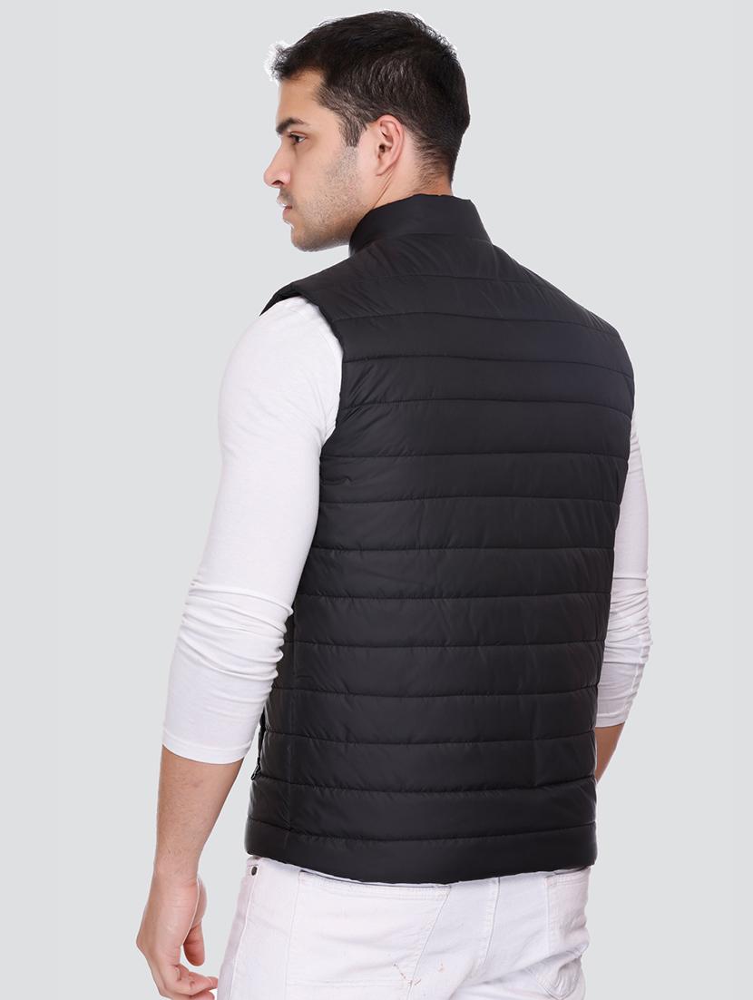 men sleeveless solid quilted jacket - 20650179 - Standard Image - 2
