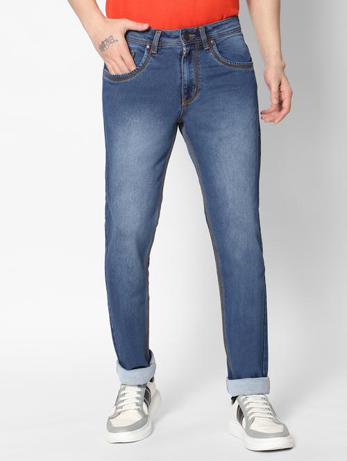 men mid rise denim washed jeans - 20650219 -  Standard Image - 0